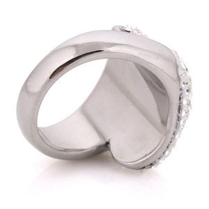 <b>Titanium</b> Steel Full Diamond <b>Ring</b> 14MM Round Brilliant Cut Engagement Women's Jewelry - Product Image 5