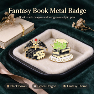 Broche fantaisie de luxe en émail, motif dragon mignon lisant, en alliage de zinc, placage bicolore, pour sacs et revers - Product Image 6
