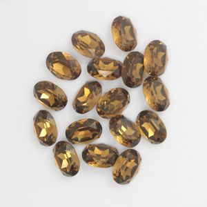 Pierres synthétiques en <span class=keywords><strong>verre</strong></span> de forme ovale de couleur colorée de haute qualité pour la fabrication de bijoux de collier à faire soi-même - Product Image 2