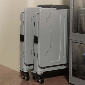 DAYOOH Çok Amaçlı Çıkarılabilir Tekerlekli Araba <span class=keywords><strong>4</strong></span> Tekerlekli Alışveriş Arabası Katlanabilir Merdiven Çıkabilen Plastik Saklama Arabası - Product Image 5