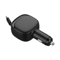 Adaptateur secteur universel pour voiture 65W avec cordon USB-C rétractable, charge rapide PD3.0 QC3.0, chargeur de véhicule