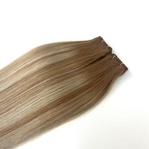 Extensions de cheveux humains russes balayage, dorées, invisibles, plates, parfaitement alignées avec Genius Weft - Product Image 4