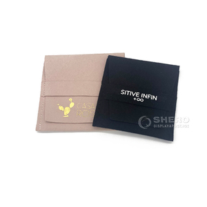 Bolsa de Lona Tipo Sobre de Fábrica China, Bolsa de Terciopelo de Alta Calidad con Logotipo Personalizado, Bolsa de Cuero para Regalo de Joyería - Product Image 4
