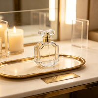 Flacon de parfum de luxe en verre de 100 ml avec pulvérisateur à pompe à surface plate sérigraphiée et diffuseur à bâtonnets – Offre Spéciale