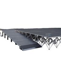 Scène portable en contreplaqué à montage rapide RK, structure en aluminium 6061-T6, épaisseur 18 mm, capacité de charge 750 kg/m², hauteurs personnalisables