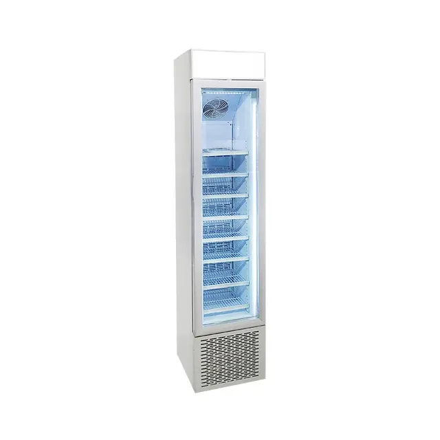 Custom logo Commercial Frozen Refrigerator Vertical Freestanding Compressor Fridge Freezer for Ice Cream Display