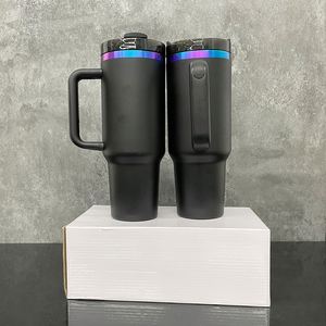 Gobelet isotherme personnalisé en acier inoxydable avec logo, revêtement en poudre bleu-violet chromé H2.0 40oz, écologique et isotherme - Product Image 2