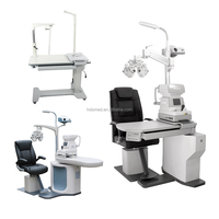 Table d'examen ophtalmique combinée électrique HD-120, grand modèle, avec chaise et support, unité de réfraction pour examen des yeux, hôpital