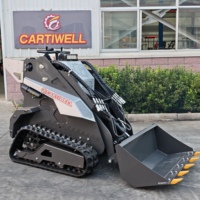 Pengiriman Gratis Cartiwell CW-480X Mini Skid Steer Loader Mesin Diesel Mini Loader Traktor Skid Steer Dengan Lampiran