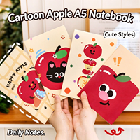 Carnet A5 mignon à motif de dessin animé, cahier d'exercices pour étudiants, pages lignées, journal portable, bloc-notes pour notes d'étude quotidiennes