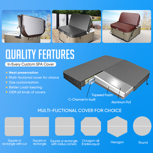 Bâche de protection TSPK personnalisée pour <span class=keywords><strong>spa</strong></span> et jacuzzi extérieur, design moderne, résistante à la pluie - Product Image 6