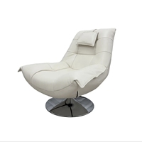 Pouf de style européen OEM d'usine, fauteuil de loisirs pliable en cuir PU avec repose-pieds, grand pouf pour salon