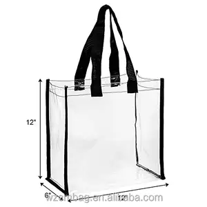 플라스틱 토트 쇼핑백 어깨 투명 PVC 투명 더플 백 로고 지퍼 Pvc 비치 핸드백