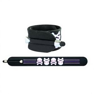 Bracelet en silicone imprimé personnalisable avec stylet tactile, couleur noire, résistant aux déchirures, bracelet promotionnel fabriqué en Italie pour les salons professionnels - Product Image 1