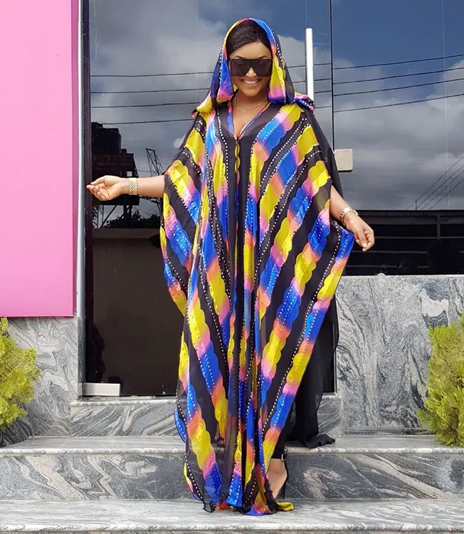 Vêtements africains en mousseline de soie pour femmes, nouveau modèle, Design africain avec perles, robe musulmane à la mode,