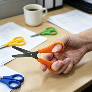 Graduated Scissors With Ruler Measurement Round Tip For Home Office Student Craft Use Random Color - Product Image 2