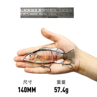 Leurre de pêche robotique électrique pour brochet, appât électronique multi-articulé, 4 Segments, Swimbait automatique, lumière LED USB