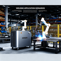 Robot Las MIG Industri Portabel 28kW, Lengan Robot Kolaboratif Otomatis, Cobot AC380V Tiga Fasa, Mesin Las Bengkel