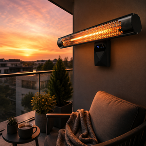 Chauffage mural infrarouge durable Heater07 1500W IP65, chauffage infrarouge extérieur étanche avec télécommande, chauffage de jardin - Product Image 4
