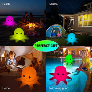 Luces de piscina flotantes de pulpo con energía <span class=keywords><strong>solar</strong></span> 20 pulgadas 16 colores RGB que cambian Luz de bola LED pulpo inflable con Linda sonrisa - Product Image 5