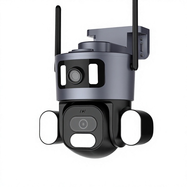 Dual-eye 4-megapixel HD PTZ Surveillance Camera Wi-Fi/4G Night Vision AI Detection Two-way Audio Cross-border Use Indoor/Outdoor
