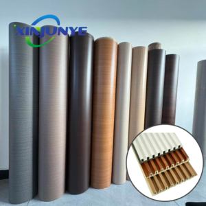 Film PVC décoratif en rouleau, prix usine, membrane sous vide pour porte, <span class=keywords><strong>vinyle</strong></span> en stock pour armoire, échantillon de film décoratif PVC - Product Image 2