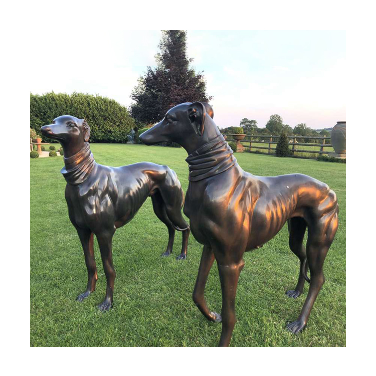 Wooden Greyhound Sculpture Durable Lifelike Carvings
