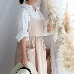 Delantal de algodón puro impermeable estilo coreano con encaje plisado, doble hombro, lavable para mujer, para limpieza del hogar - Product Image 2
