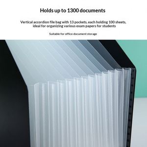 <b>A4</b> Telescopic Organ Bag Multi-Layer <b>Folder</b> Student Desk Exam Paper Storage Rack Zipper Style Business Gift Model ZY7013 Logo - Product Image 4