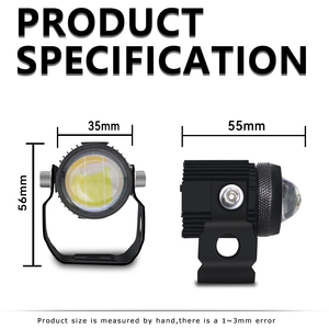 Faro Delantero LED Doble Amarillo Blanco de 15W, Mini, con Luz Alta y Baja, 6000K, H4, IP67, Impermeable, de Aluminio, Accesorios para Motocicleta - Product Image 3