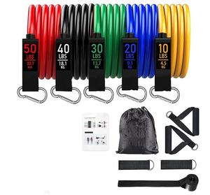 Lot de bandes de résistance TPE colorées et portables pour la maison, avec logo imprimé personnalisé, pour la gym et l'exercice - Product Image 1