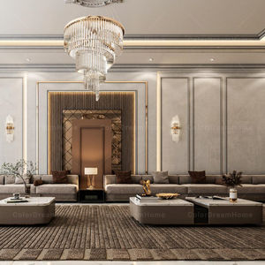 ชุดโซฟาสไตล์อาหรับ Majlis โซฟาแบบแบ่งส่วนผ้ากำมะหยี่หรูหราปรับแต่งได้ทันสมัย - Product Image 5