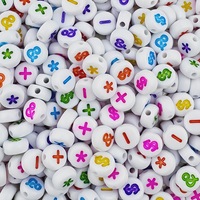 Perles plates en acrylique 4*7mm, caractères spéciaux et signes de ponctuation (dollar, interrogation, exclamation), accessoires de perlage