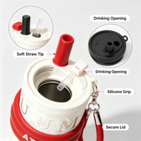 Mug de voyage personnalisé OEM en acier inoxydable avec manchon en silicone à motif serpent, couvercle à paille et isolation à double paroi