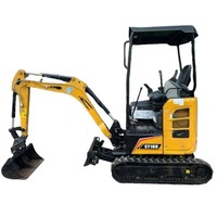 Excavator Mini Crawler SY18U 1,9 Ton, Bucket 0,04m³, Tenaga Mesin 14,6KW, Kabin Terbuka, dan Zero Tail Swing untuk Penggalian Kebun dan Pertanian