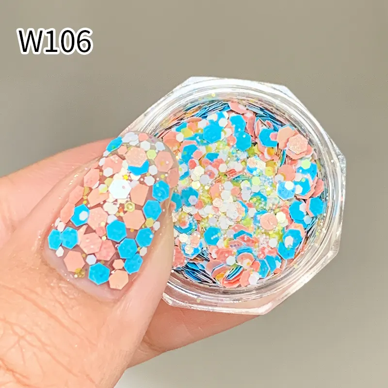 Shiny Mermaid Glitter Nail HOLO Sequins Holographic Flakes Chunky Mixed Color Manicure Decoration Design Accessories