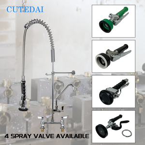 Công nghiệp phong cách thiết kế thương mại hai xử lý boong núi Chrome mạ Brass Pull-down phun Vòi Nước Nhà Bếp 2 lỗ cài đặt - Product Image 3