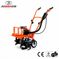Cultivateur à essence portable industriel 2 temps 63cc 2,8 kW, motoculteur agricole à pousser à la main, petit tracteur