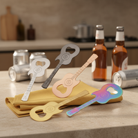 Ouvre-bouteille de bière multifonctionnel en forme de guitare, en acier inoxydable, magnétique, écologique, portable, gadget créatif, design épaissi