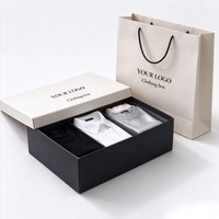 Boîte cadeau en papier pour vêtements, chemises formelles, emballage de vêtements de luxe personnalisé, boîte à vêtements avec impression à l'encre de soja, vente en gros