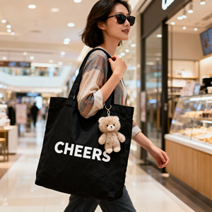 <span class=keywords><strong>Sac</strong></span> fourre-tout promotionnel en toile de coton personnalisé CHEERS, <span class=keywords><strong>grand</strong></span> format, imprimé à l'écran, <span class=keywords><strong>pour</strong></span> la <span class=keywords><strong>plage</strong></span>, les cadeaux ou le shopping, avec poignées et logo personnalisable - Product Image 4
