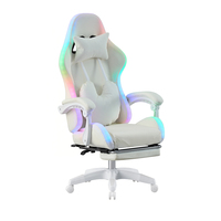 Fauteuil de jeu en cuir pivotant et inclinable ergonomique pour PC, avec repose-pieds, appui-tête et éclairage LED – Vente en gros