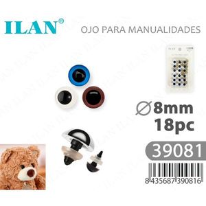 Ojos de seguridad Ilan Eye For Crafts de 8 mm, 18 piezas, para peluches - Product Image 1