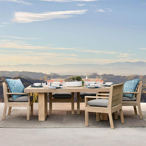 Ensemble de salle à manger moderne en bois massif, table et chaises en teck pour l'extérieur, pour hôtels, villas, sous-sols, salles de sport - Product Image 4