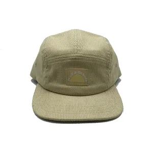 Groothandel Custom Verstelbare Kinderen 5 Panel Corduroy Cap Hoeden Voor Kids