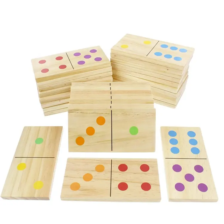 لعبة دومينو كبيرة الحجم كبيرة الحجم من الخشب الطبيعي للأطفال والبالغين للعب خارج المنزل