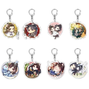 Cartoon Acryl Schlüssel anhänger für Männer <span class=keywords><strong>Erha</strong></span> und sein Meister weiße Katze Schlüssel bund Acryl Schlüssel halter Paar Kawaii Anhänger Figur Schmuckstück - Product Image 2