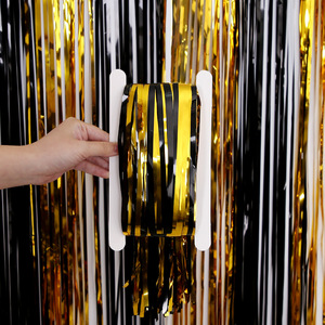 2 pièces/paquet, rideau métallique 3,2 pieds x 8,2 pieds, guirlande de fête, <span class=keywords><strong>dégradé</strong></span>, Laser brillant, <span class=keywords><strong>frange</strong></span>, brillant, brillant, brillant, mariage, anniversaire, porte, décoration murale - Product Image 3