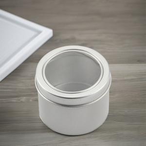 Frascos de crema de aluminio redondos vacíos directos de fábrica <span class=keywords><strong>25g</strong></span> 60g 100g 150g 180g latas con tapa de ventana transparente para almacenamiento de té - Product Image 3