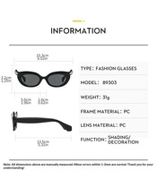 Nouvelles lunettes de soleil tendance pour femmes, style œil de chat, personnalisées, UV400, monture intégrale, pour sports de plein air